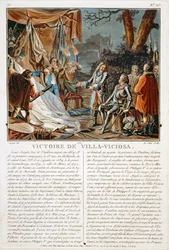 De overwinning van Villa-Viciosa, gegraveerd door Louis Le Coeur